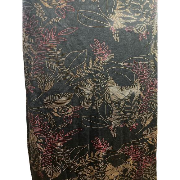 Vintage Whimsical Black Floral Line Print Midi Skirt Women's Size Small - Picture 3 of 4